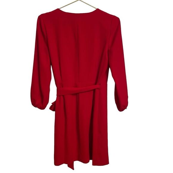 J. Crew 365 Crepe Wrap Dress Red Size 0 - Picture 7 of 10